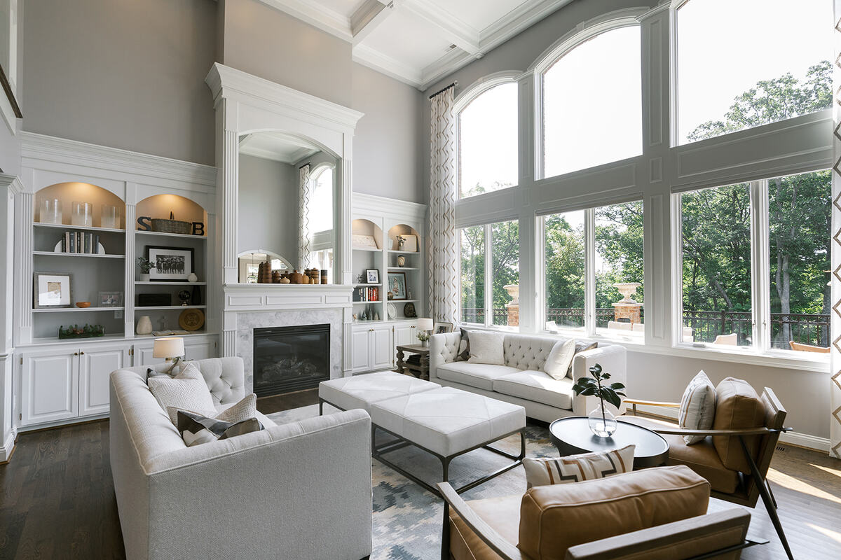 television and sectional in living space
